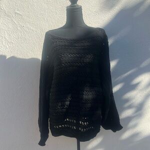 Woven chunky sweater